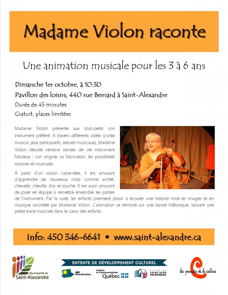 Madame Violon raconte @ Pavillon des loisirs | Québec | Canada